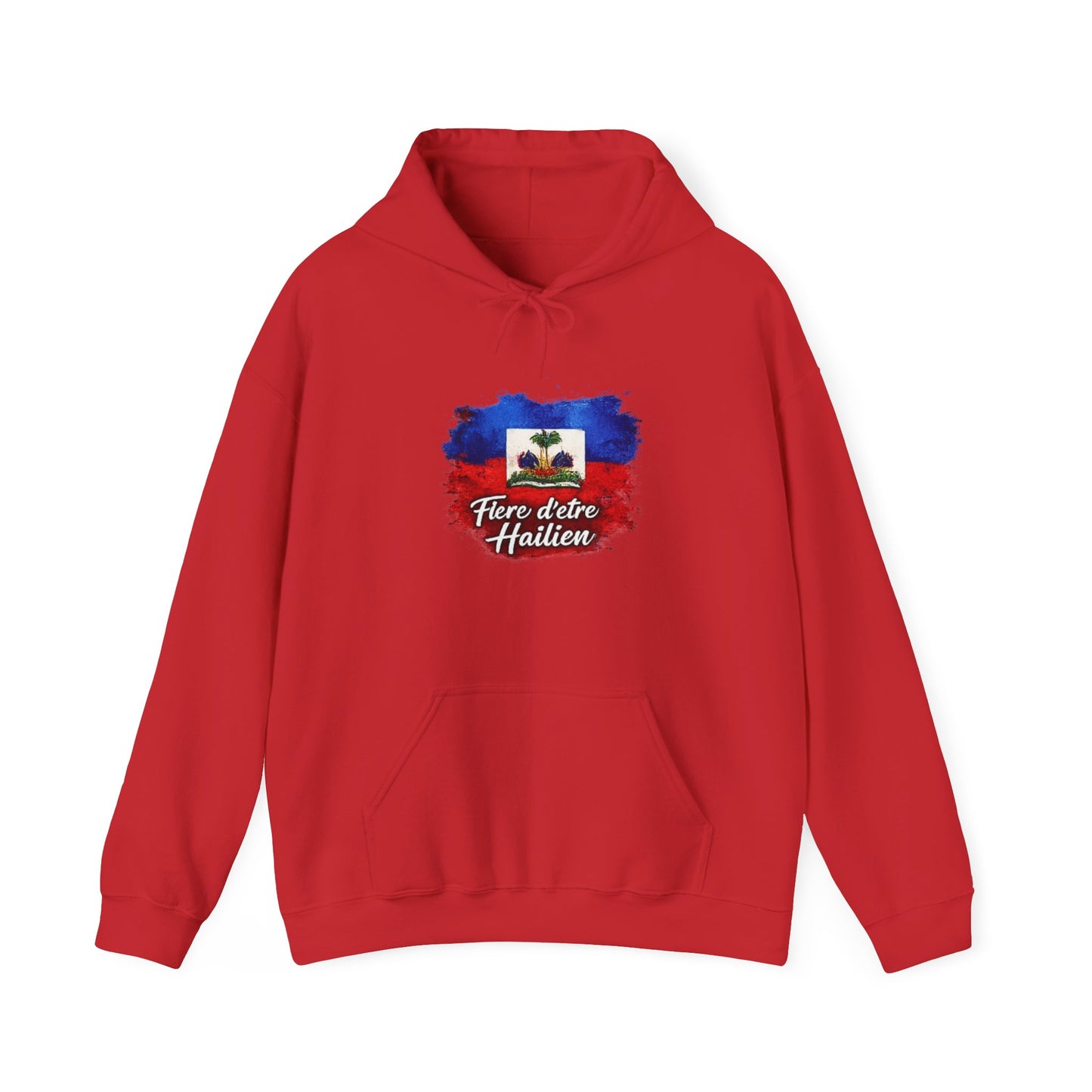 Haitian Pride Hoodie – "Fière d'être Haïtien" Flag Graphic
