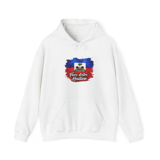 Haitian Pride Hoodie – "Fière d'être Haïtien" Flag Graphic