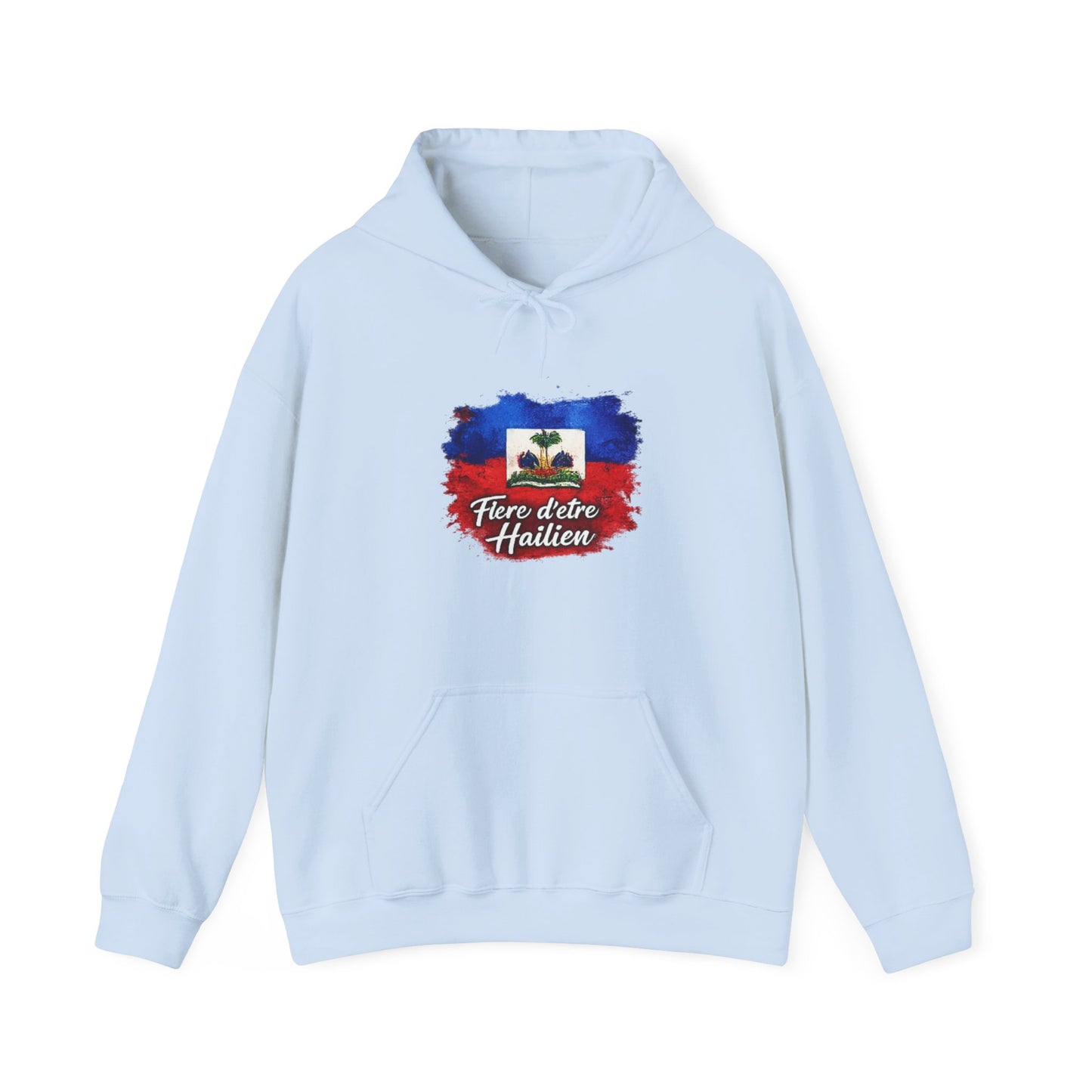 Haitian Pride Hoodie – "Fière d'être Haïtien" Flag Graphic