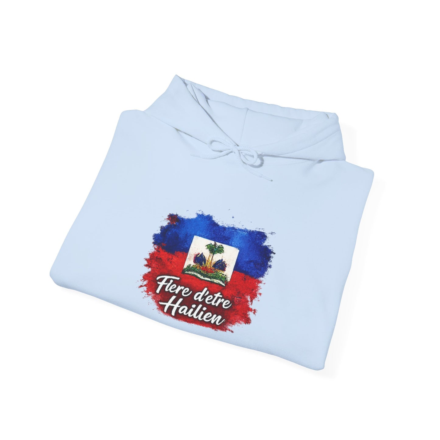 Haitian Pride Hoodie – "Fière d'être Haïtien" Flag Graphic